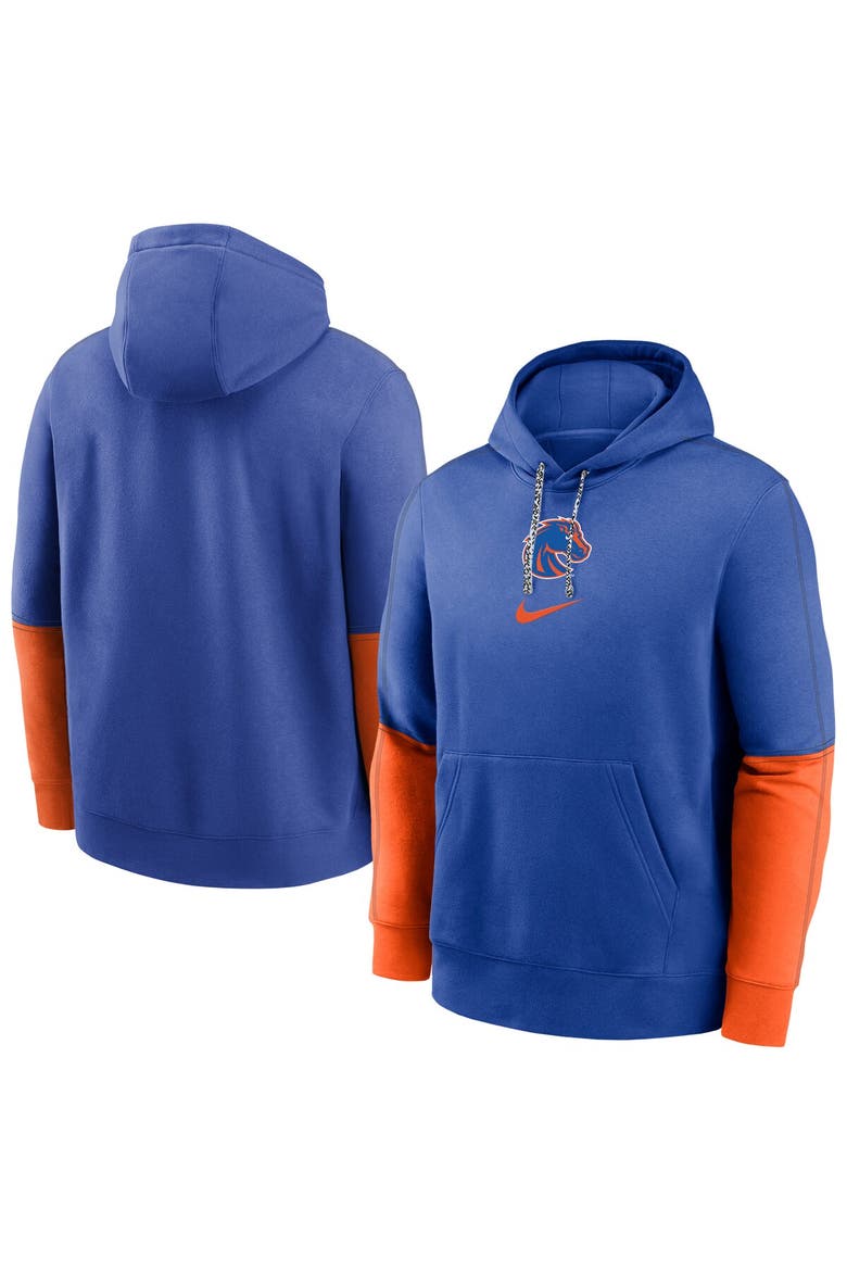 Men's Nike Royal Boise State Broncos 2024 Sideline Club Fleece Pullover Hoodie, Main, color, Royal