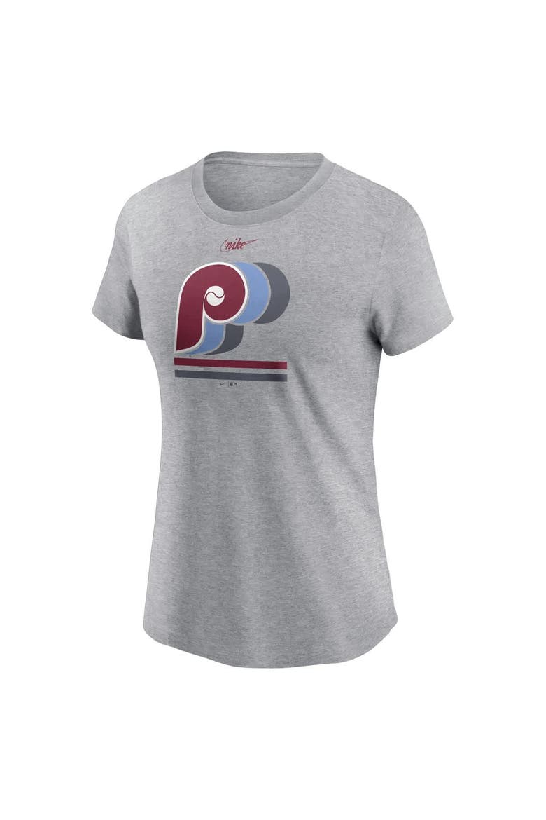 Women's Nike  Heather Gray Philadelphia Phillies Logo T-Shirt, Alternate, color, Heather Gray