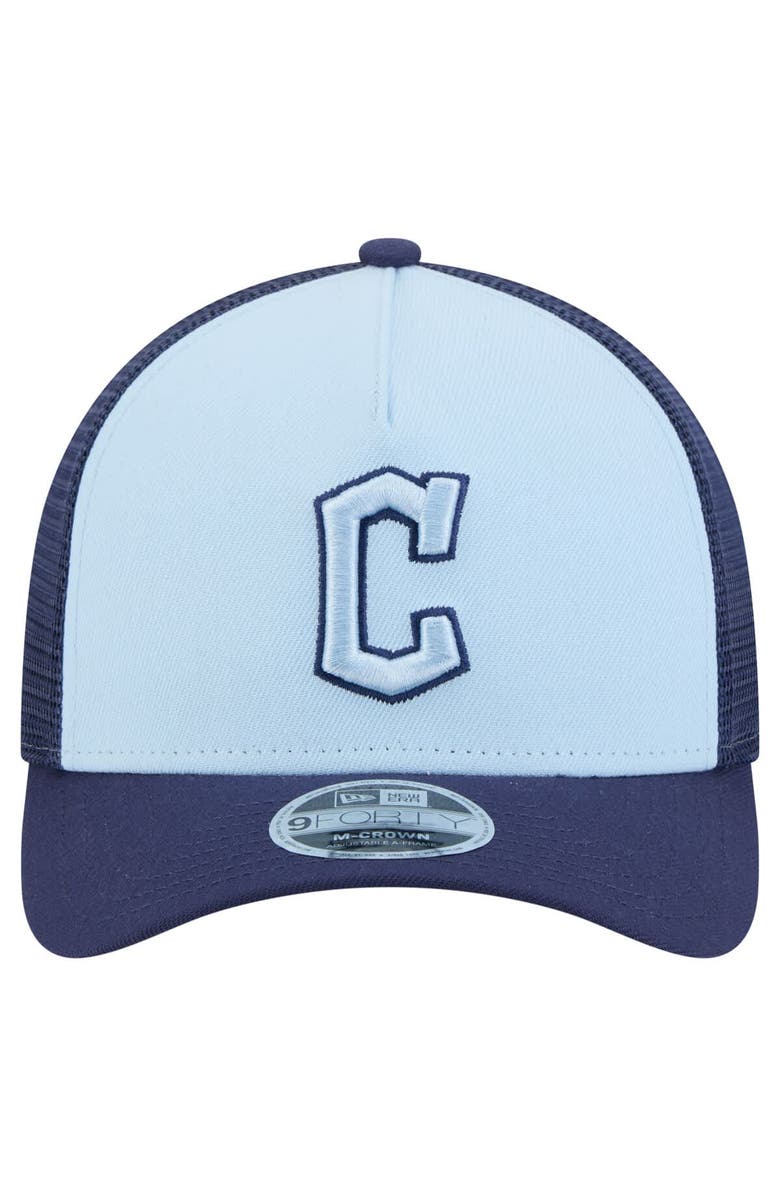 New Era Men's New Era Light Blue/Navy Cleveland Guardians 2-Tone Color Pack 9FORTY Adjustable Trucker Hat, Alternate, color, 