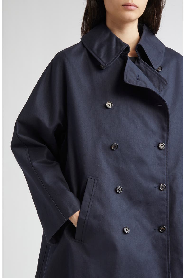 Waxed Cotton Peacoat, Alternate, color, NAVY