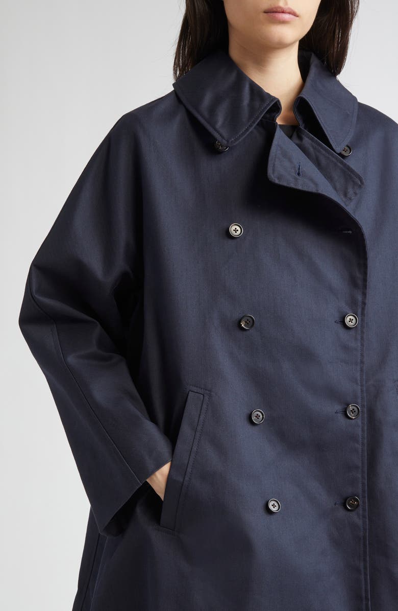 Bode Waxed Cotton Peacoat, Alternate, color, Navy