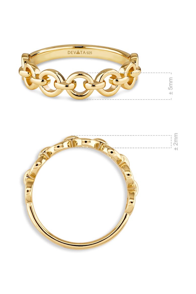 Cable Link Ring in Gold Plated Sterling Silver, Alternate, color, Yellow Gold