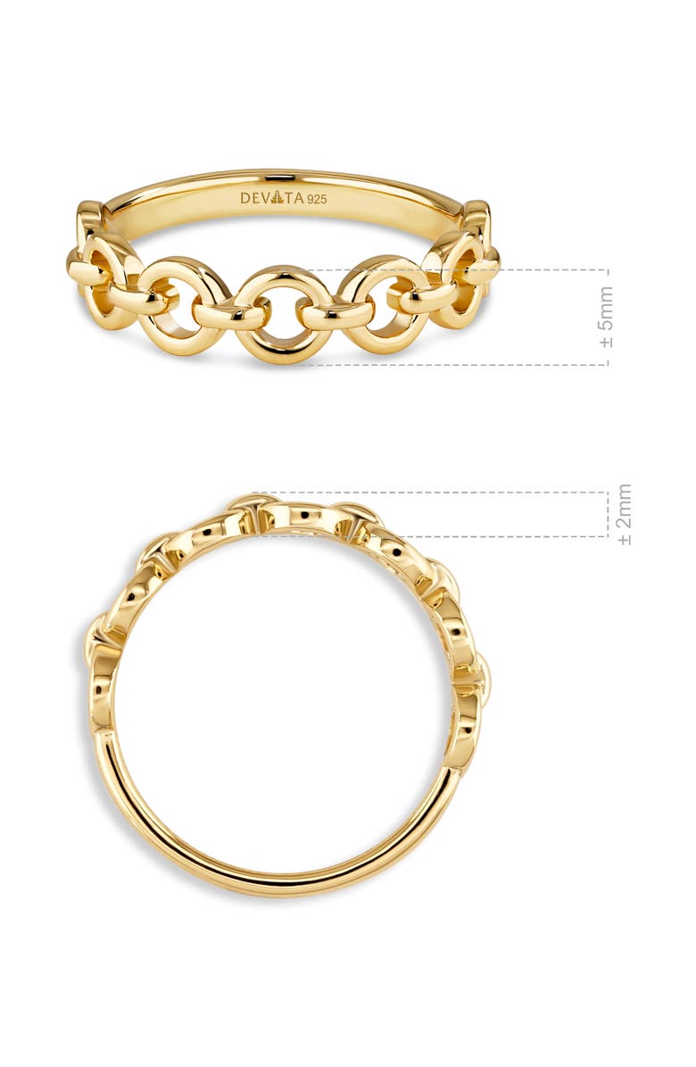 DEVATA Cable Link Ring in Gold Plated Sterling Silver, Alternate, color, Yellow Gold