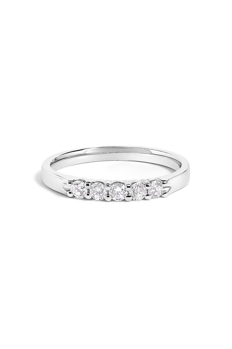 14K Gold 1/4 Ctw Diamond 5 Stone Band Ring, Main, color, White Gold