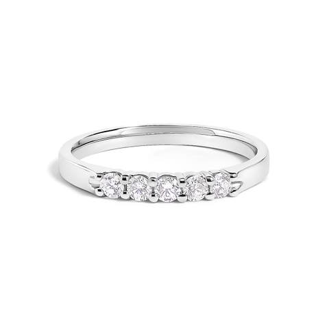 14K Gold 1/4 Ctw Diamond 5 Stone Band Ring
