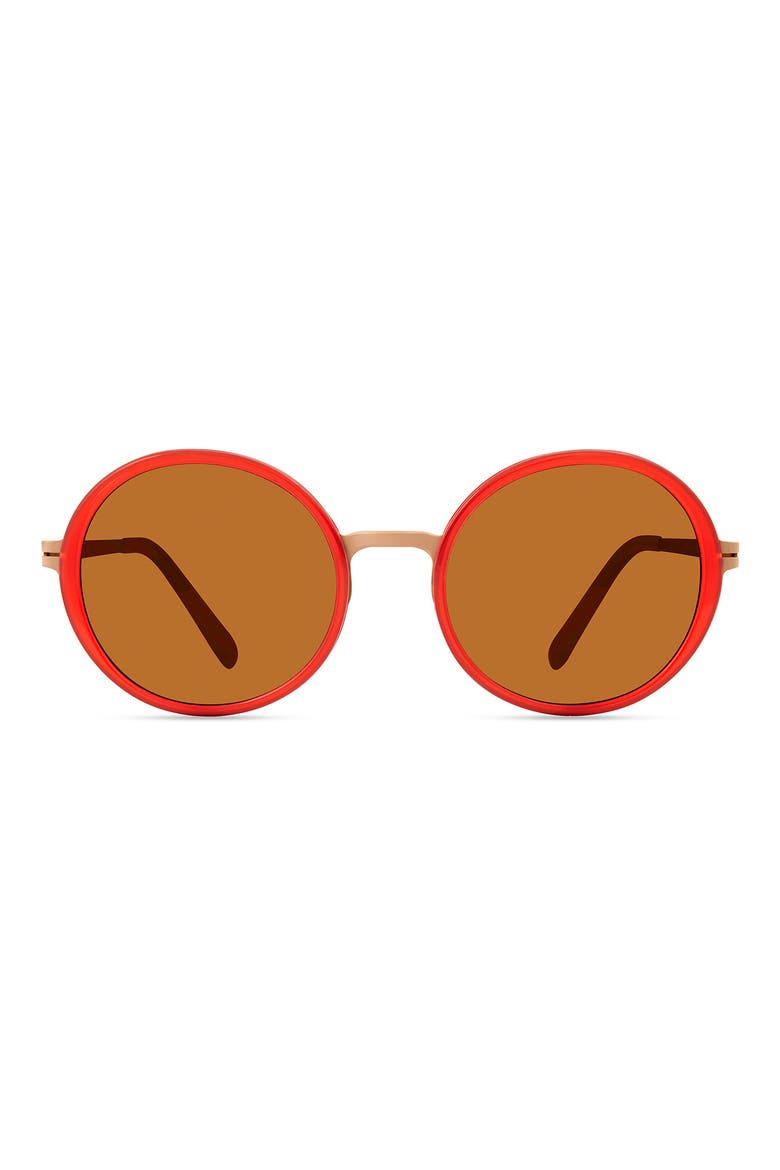 Round Sunglasses, Main, color, RED