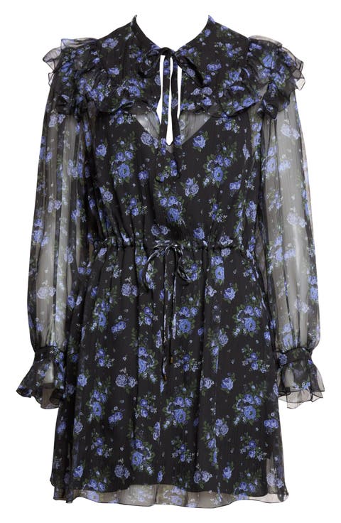 Floral Silk Mousseline Minidress