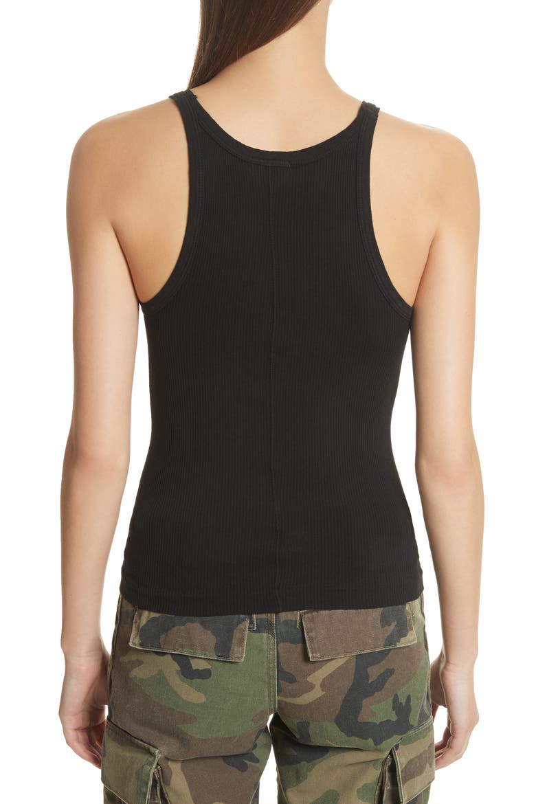 Ribbed Tank Top, Alternate, color, BLACK