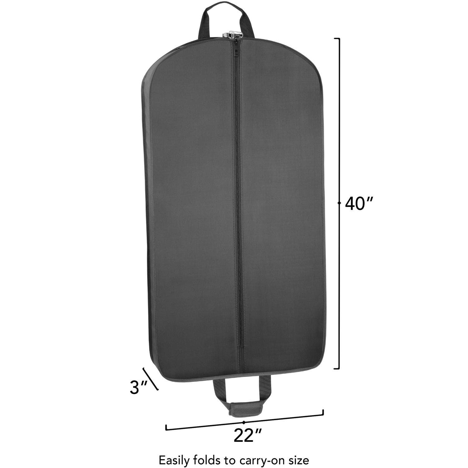Wallybags 40" Deluxe Travel Garment Bag, Black, Alternate, color, Black