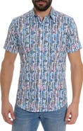 Robert Graham Geo Stripe Print Short Sleeve Shirt