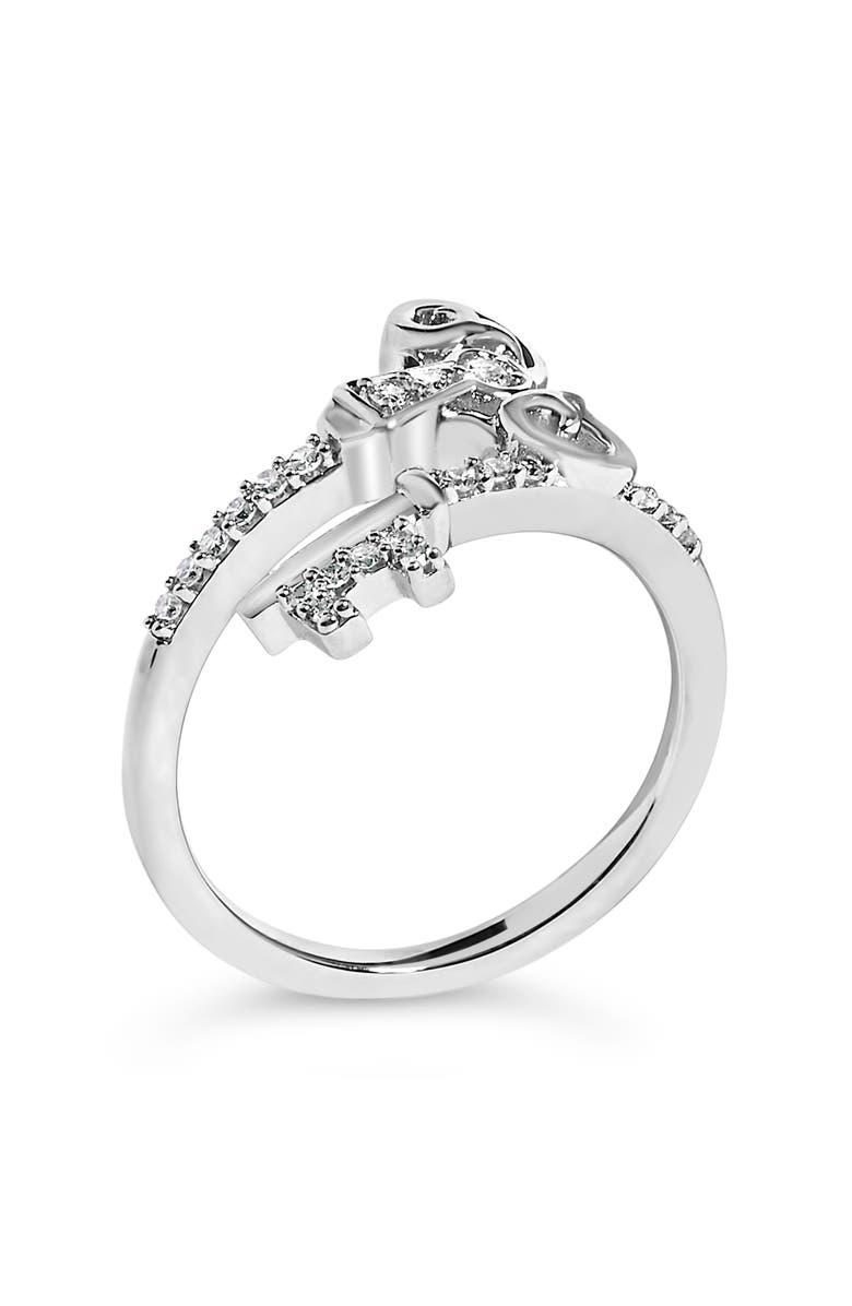 Haus of Brilliance Sterling Silver 1/6 Cttw Key and Keyhole Diamond Ring, Alternate, color, Silver