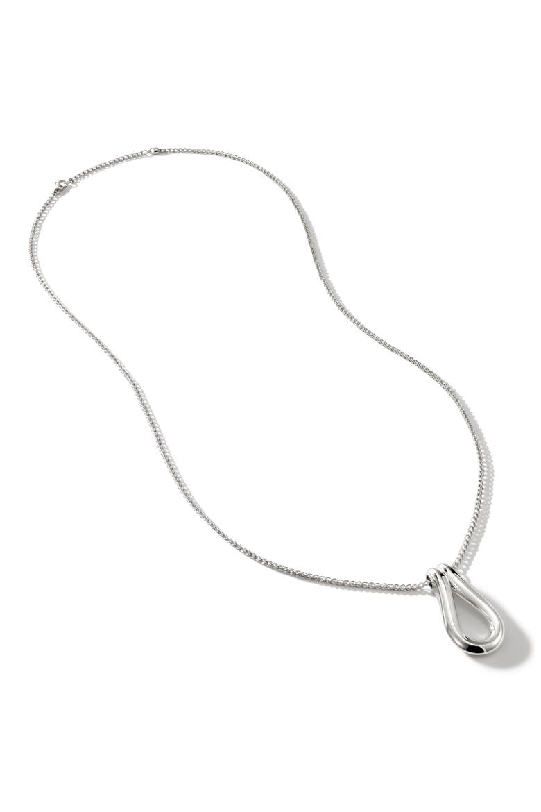 Surf Pendant Necklace, Main, color, SILVER