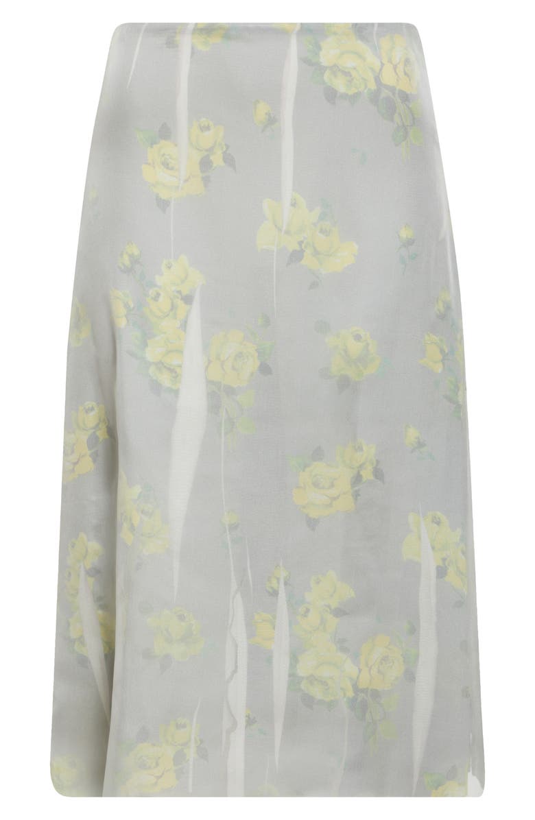 Acne Studios Iranee Floral Georgette Skirt, Alternate, color, Yellow/ Grey