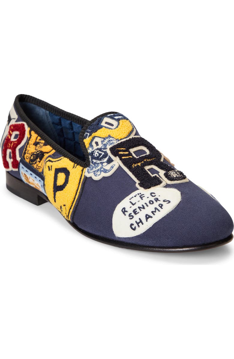 Ralph Lauren Paxton Smoking Slipper, Main, color, Navy Multi