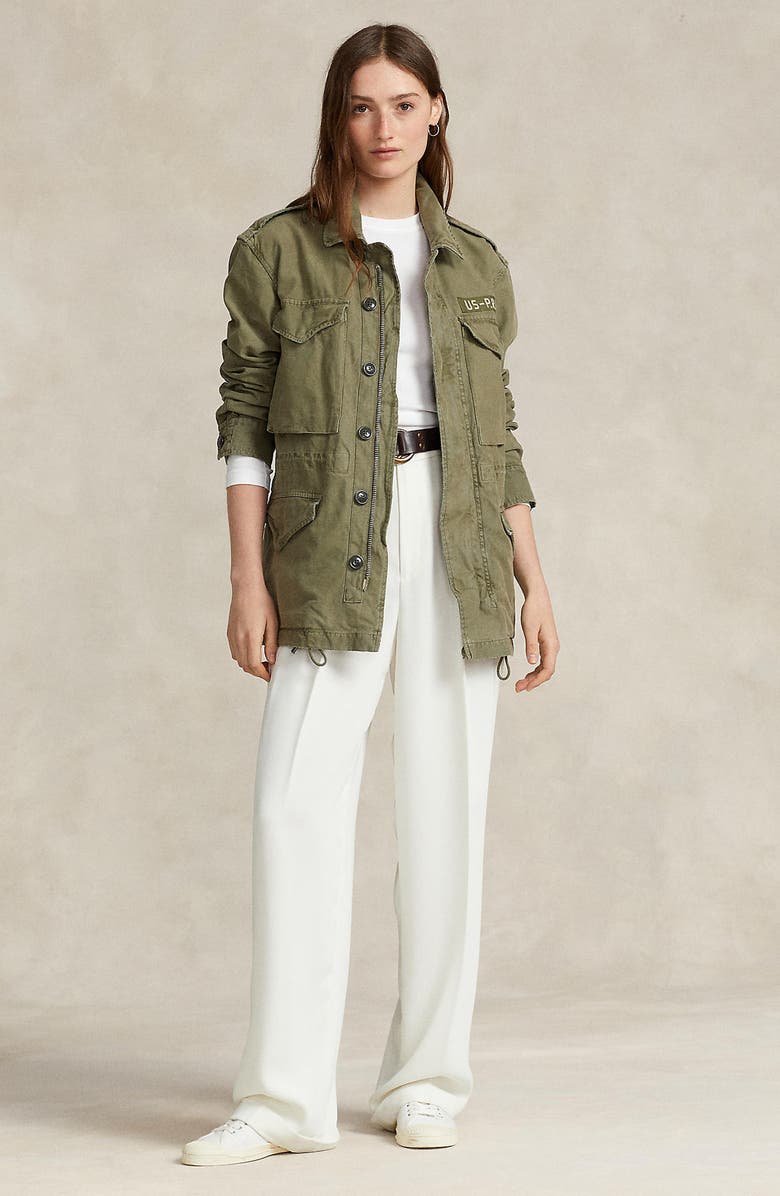 Polo Ralph Lauren Cotton Twill Military Jacket, Alternate, color, 