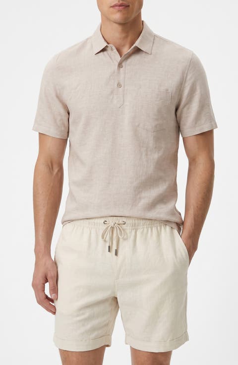 Josh Linen & Cotton Blend Popover Shirt