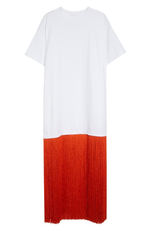 Fringed Cotton T-Shirt