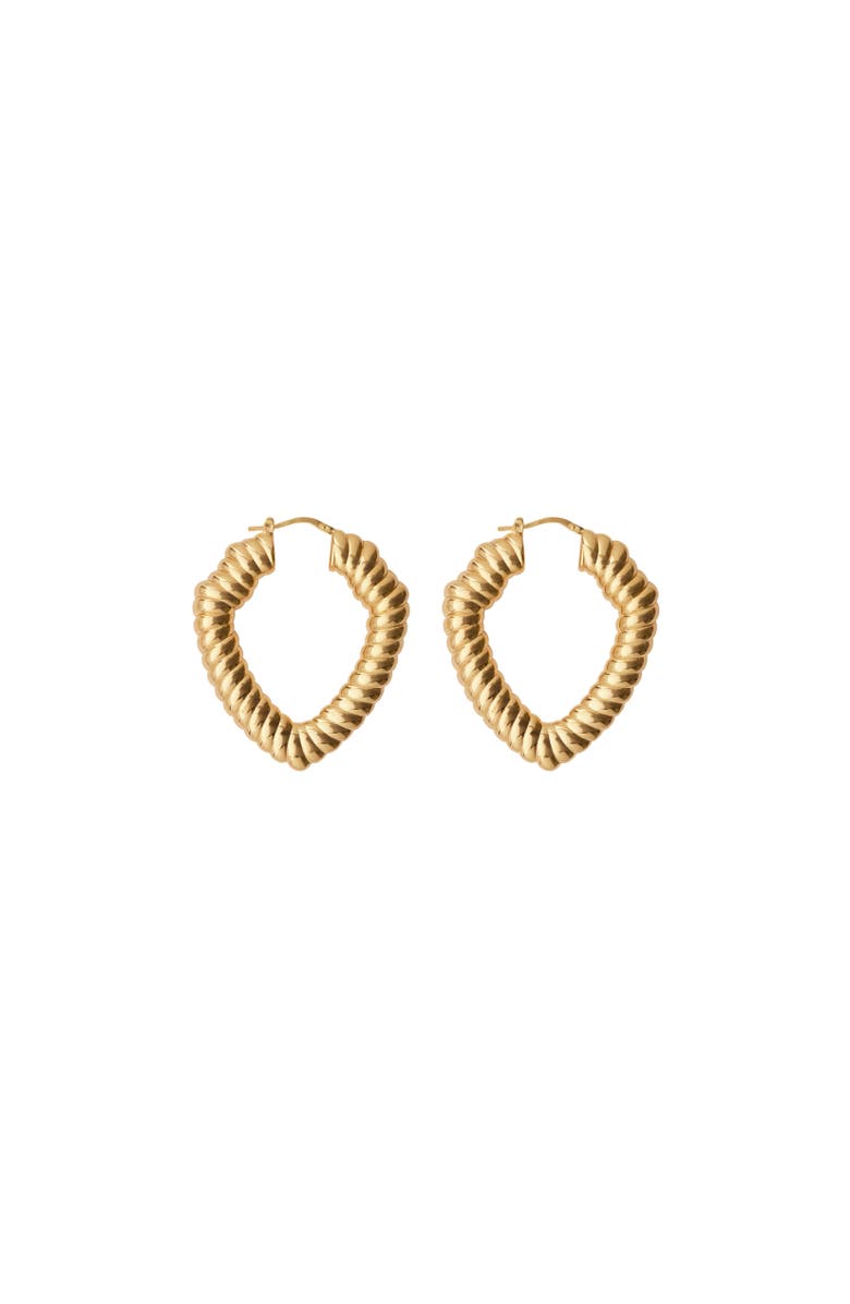 Burberry Large Shield Twisted Hoop Earrings, Alternate, color, Gold