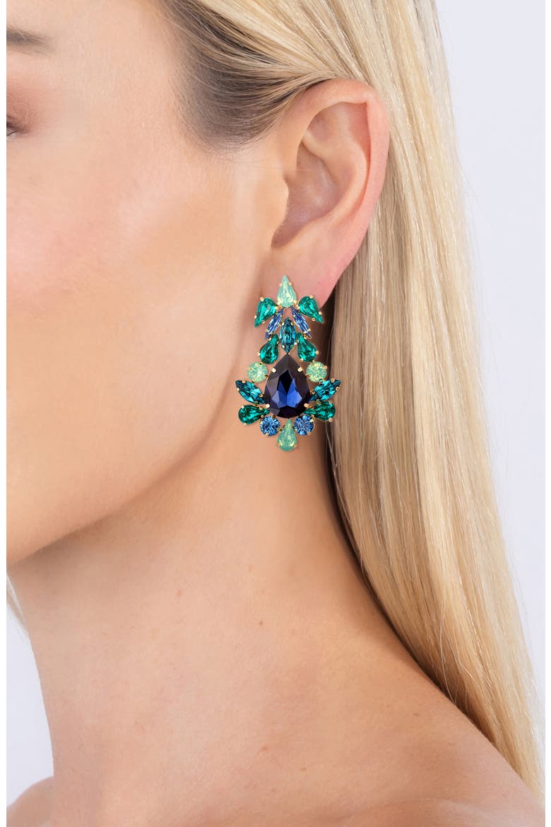Miranda Statement Earrings, Alternate, color, GREEN