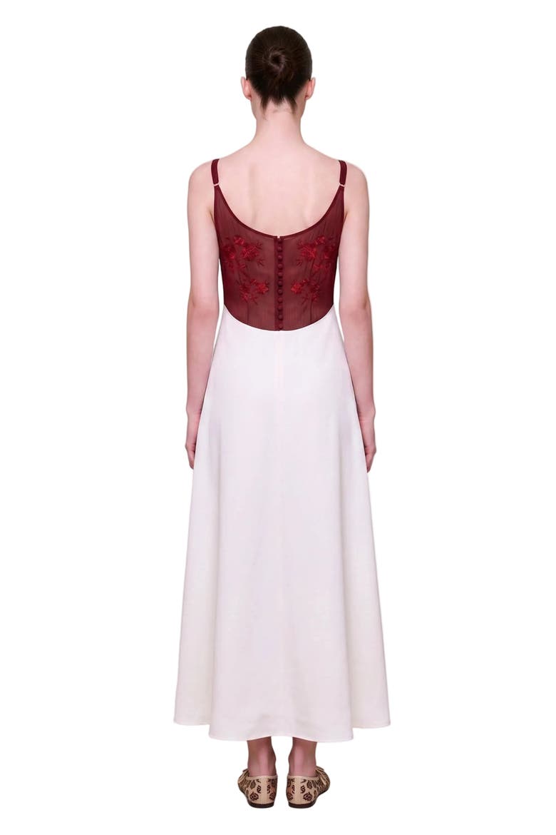 The Broderie Anglaise Edit Embroidered Floral Midi Dress, Alternate, color, white