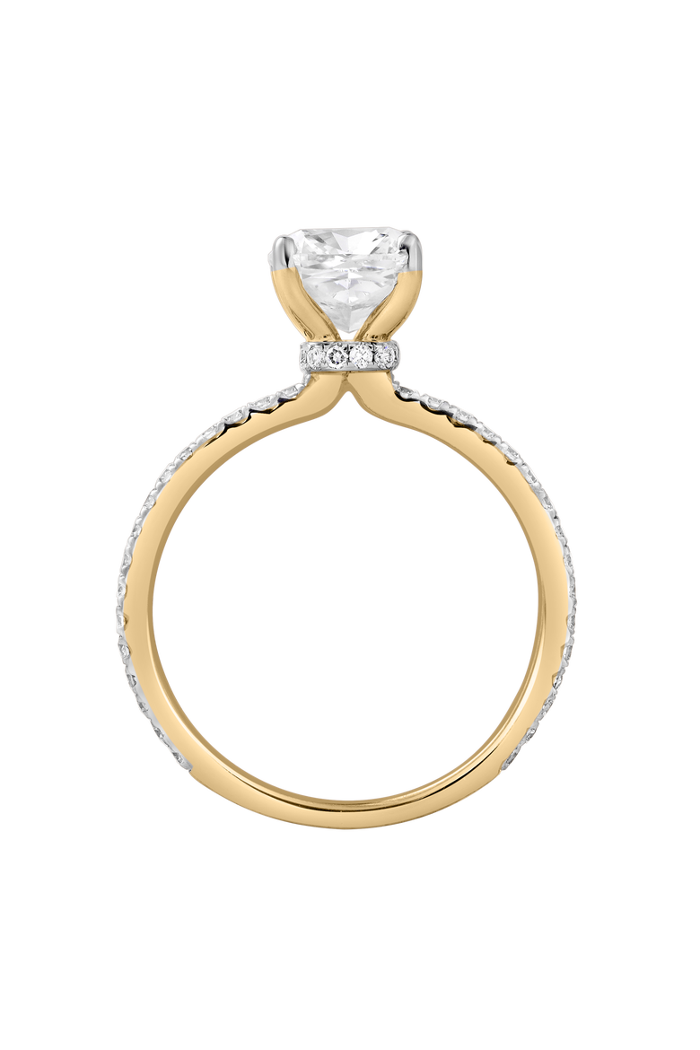 Adeline 14K Gold 2.90 Ct Cushion Lab Grown Diamond Engagement Ring, Alternate, color, 14K Yellow Gold