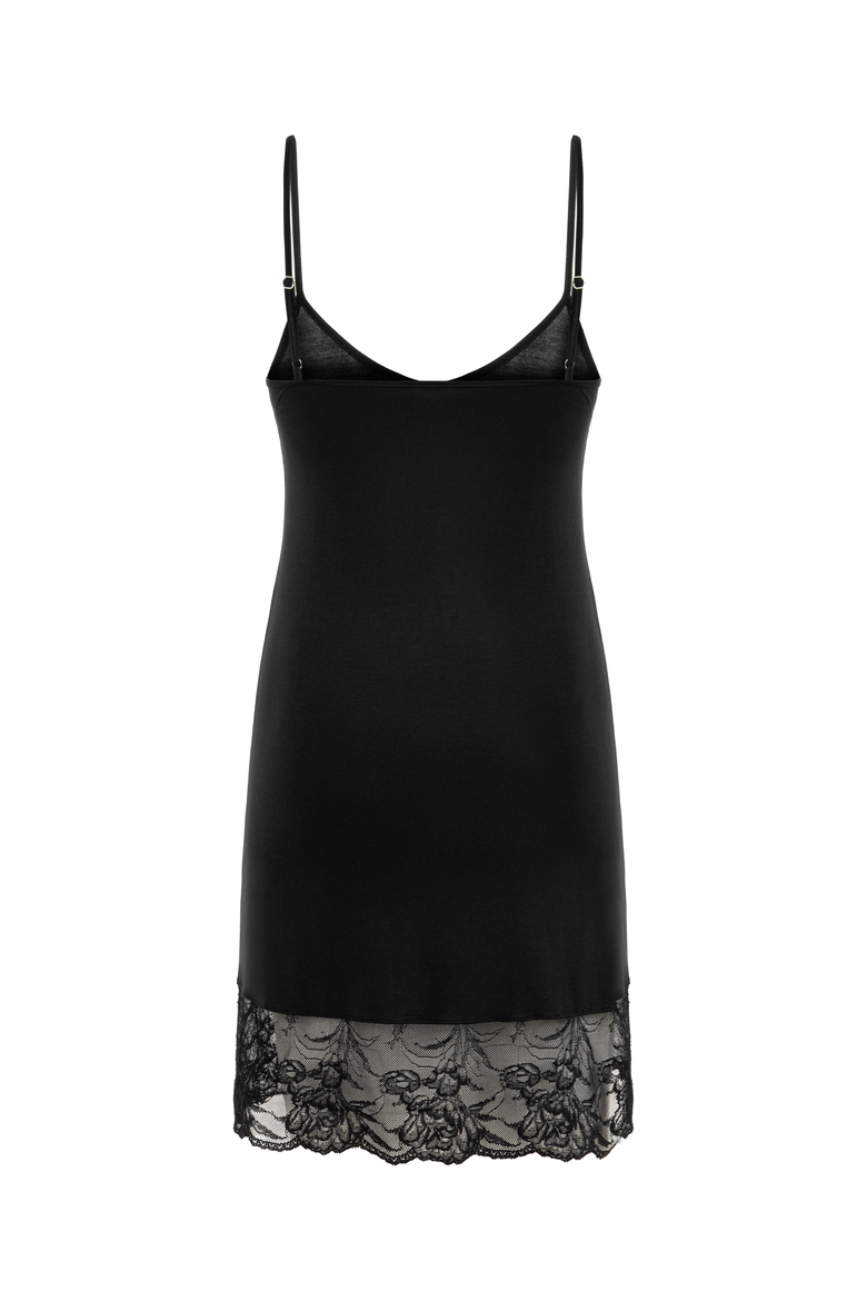 Modal Lace Nightdress, Alternate, color, Black