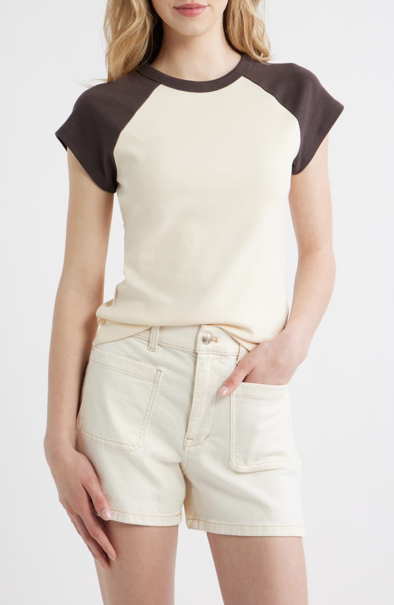 Madewell '90s Crewneck Raglan T-Shirt, Main, color, Colorblock