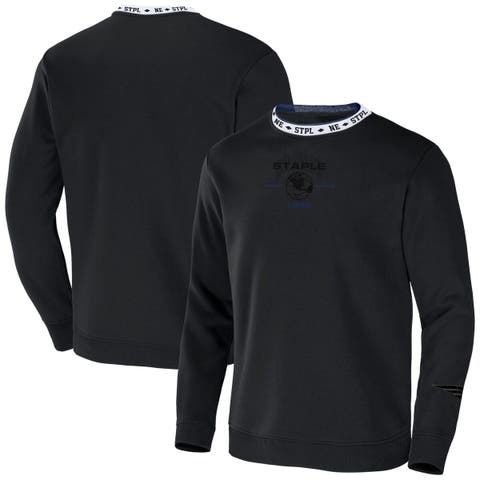 Men's NFL x Staple Black New England Patriots Globe Crewneck Pullover