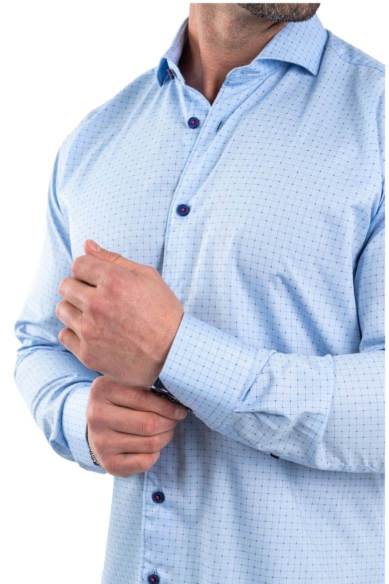 Einstein Jacqpointsquare Blue Button-Up Shirt, Alternate, color, BLUE