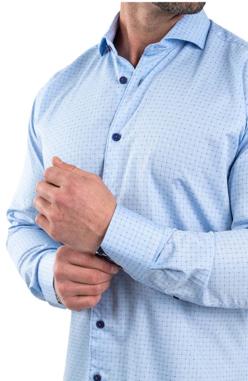 Maceoo Einstein Jacqpointsquare Blue Button-up Shirt In Blue