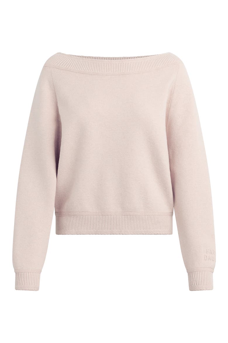The Staying In One-Shoulder Cotton & Cashmere Pullover, Alternate, color, BLUSH PINK