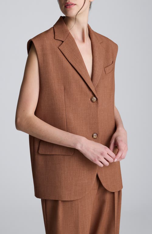 Kenneth Cole Oversize Vest In Brown