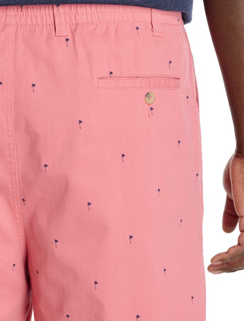 Harbor Bay By Dxl Big & Tall Elastic-waist Shorts In Pink Palm