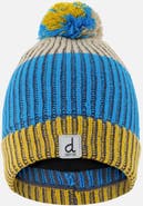 Deux par Deux Winter Stripe Ribbed Cuff Knit Hat with Pompom