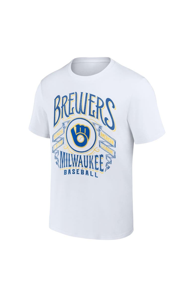 Darius Rucker Collection by Fanatics Men's Darius Rucker Collection by Fanatics White Milwaukee Brewers Distressed Rock T-Shirt, Alternate, color, White