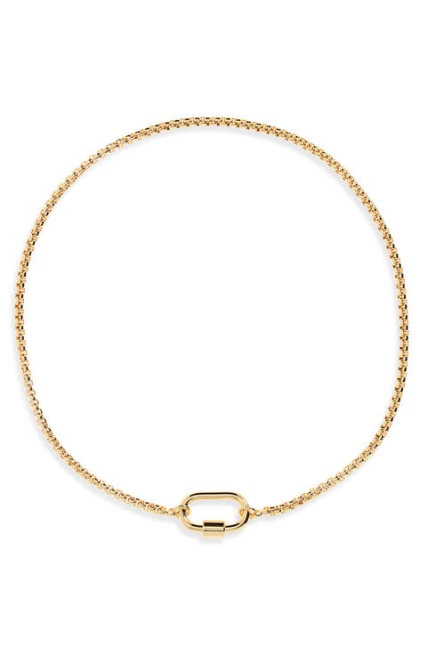 Mini Carabiner Puffy Box Chain Necklace