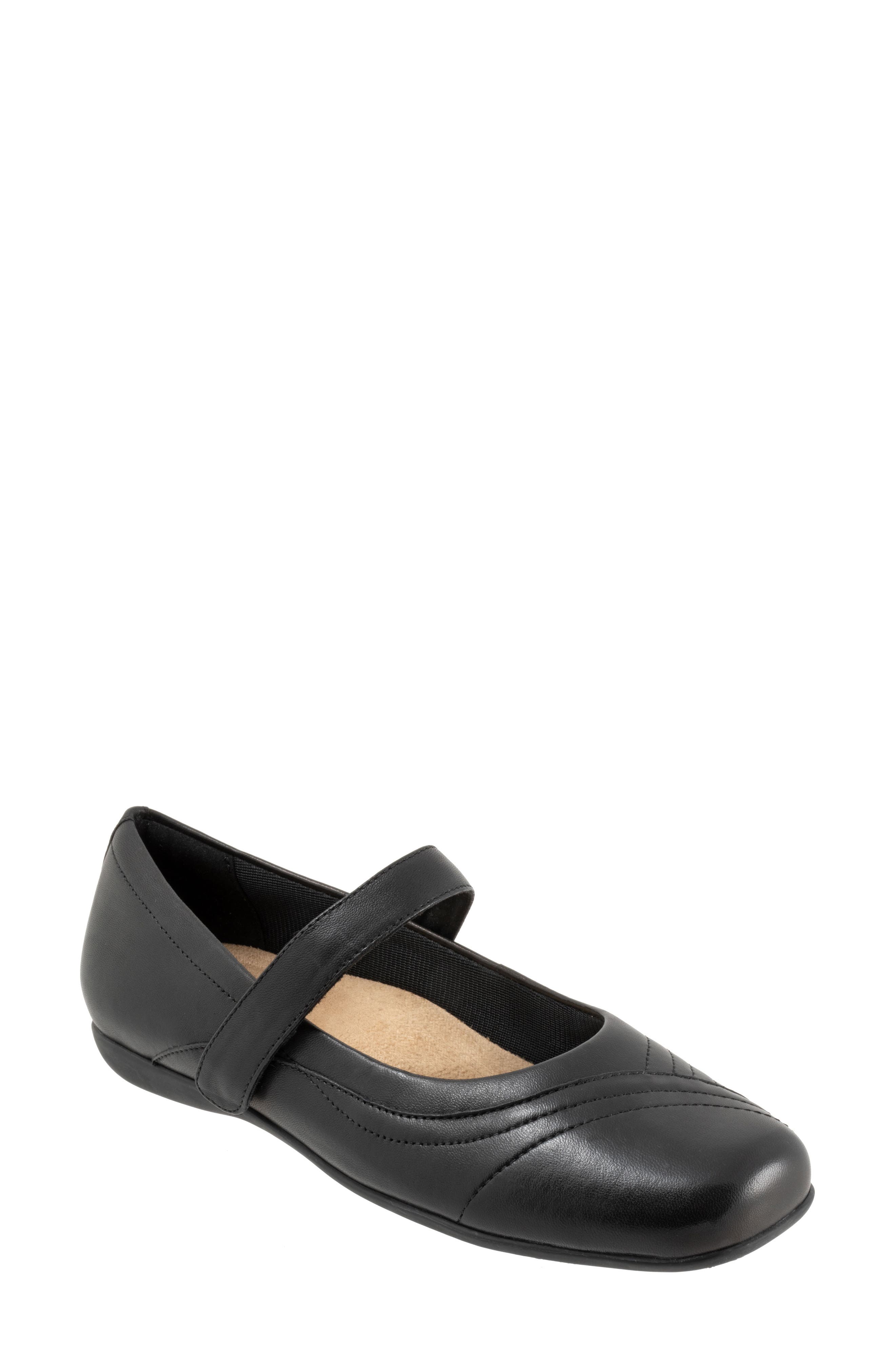 Trotters Sherese Mary Jane Flat - Multiple Widths Available, Main, color, Black
