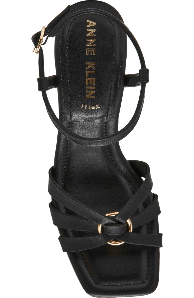 Anne Klein Jazlyn Ankle Strap Sandal, Alternate, color, Black Pu