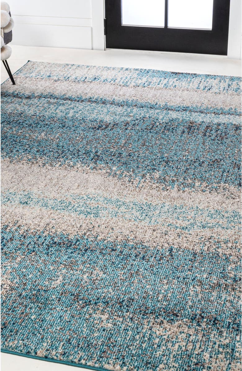 JONATHAN Y Contemporary POP Modern Abstract Vintage Area Rug, Alternate, color, Cream/Turquoise