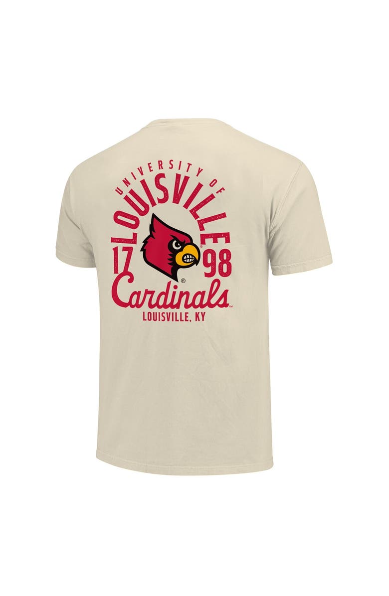 IMAGE ONE Men's Cream Louisville Cardinals Comfort Colors Mascot Overlay T-Shirt, Alternate, color, Cream