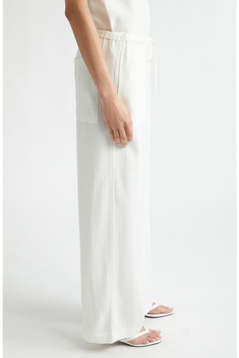 Woven Stripe Drawstring Trousers, Alternate, color, MERINGUE