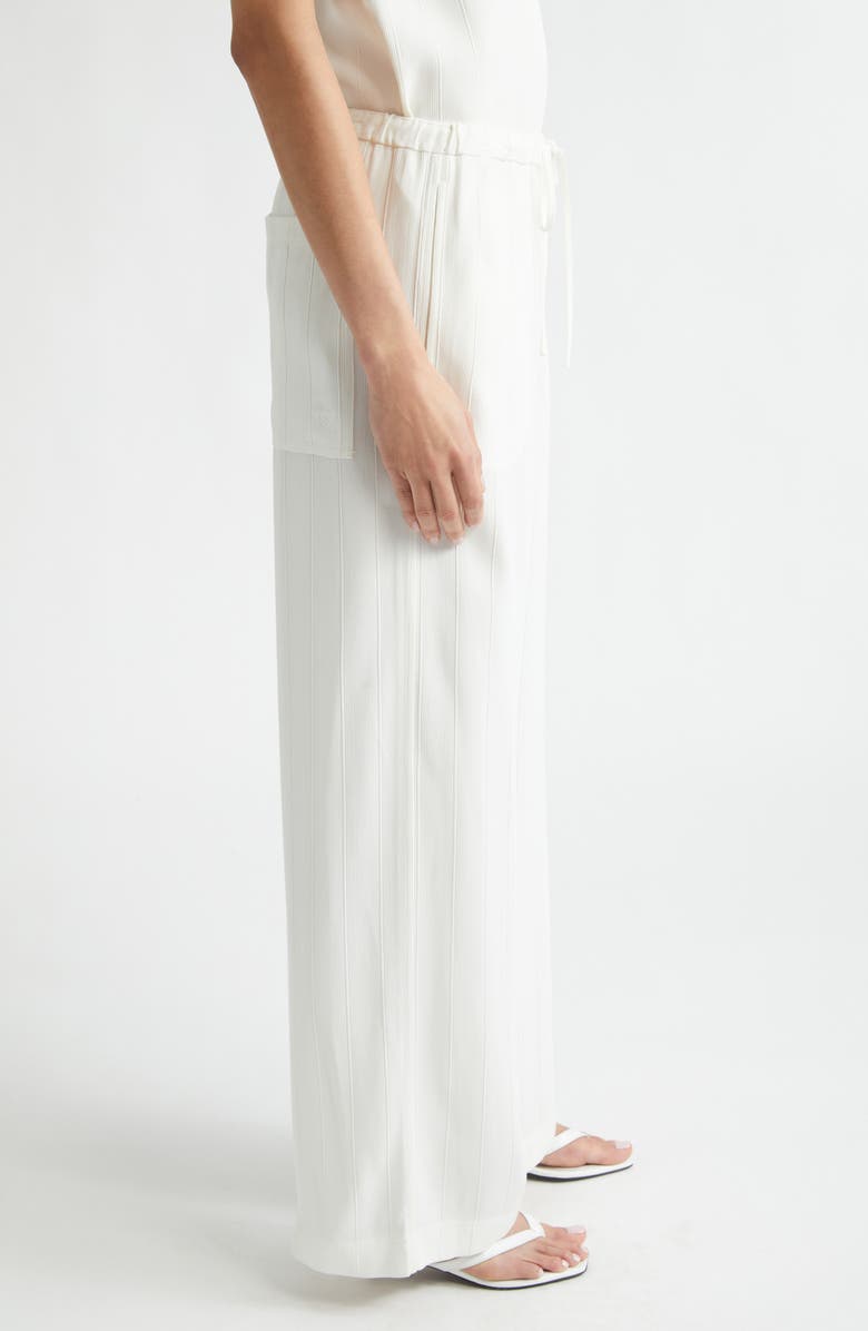 TOTEME Woven Stripe Drawstring Trousers, Alternate, color, Meringue