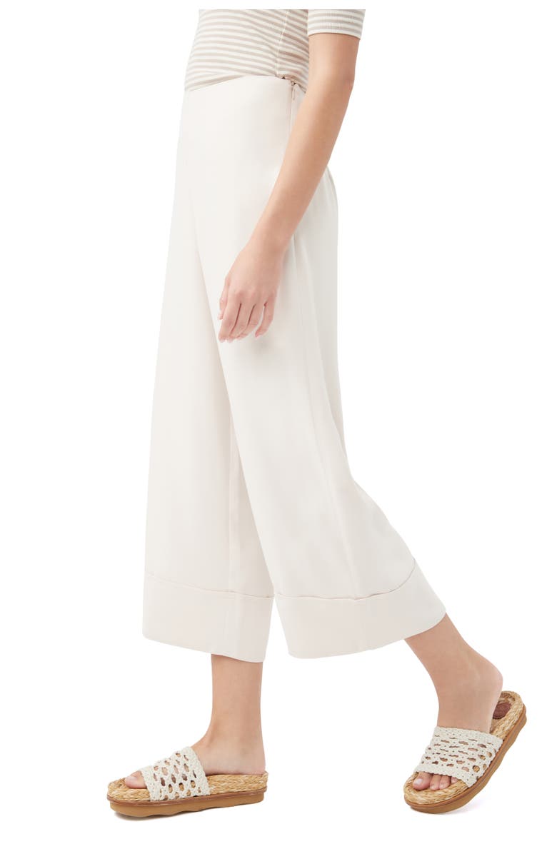 Trina Turk Bahooka Wide Leg Cropped Pant, Alternate, color, Ecru