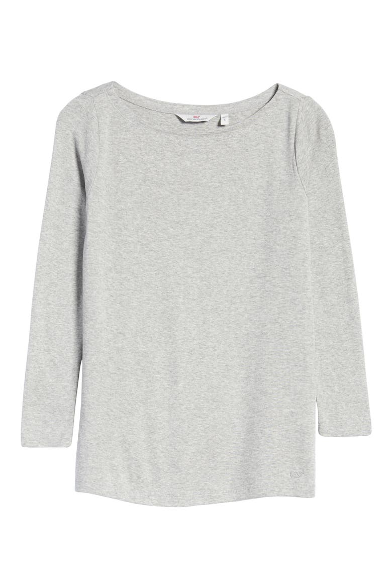 Simple Boatneck Top, Alternate, color, GRAY HEATHER