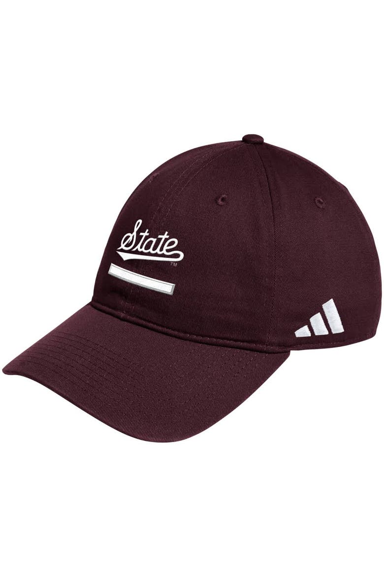 Men's adidas Maroon Mississippi State Bulldogs Locker Room Adjustable Slouch Hat, Main, color, Maroon