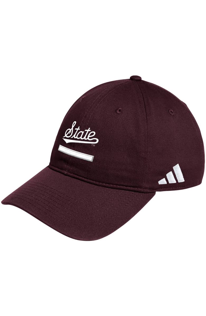 adidas Men's adidas Maroon Mississippi State Bulldogs Locker Room Adjustable Slouch Hat, Main, color, Maroon