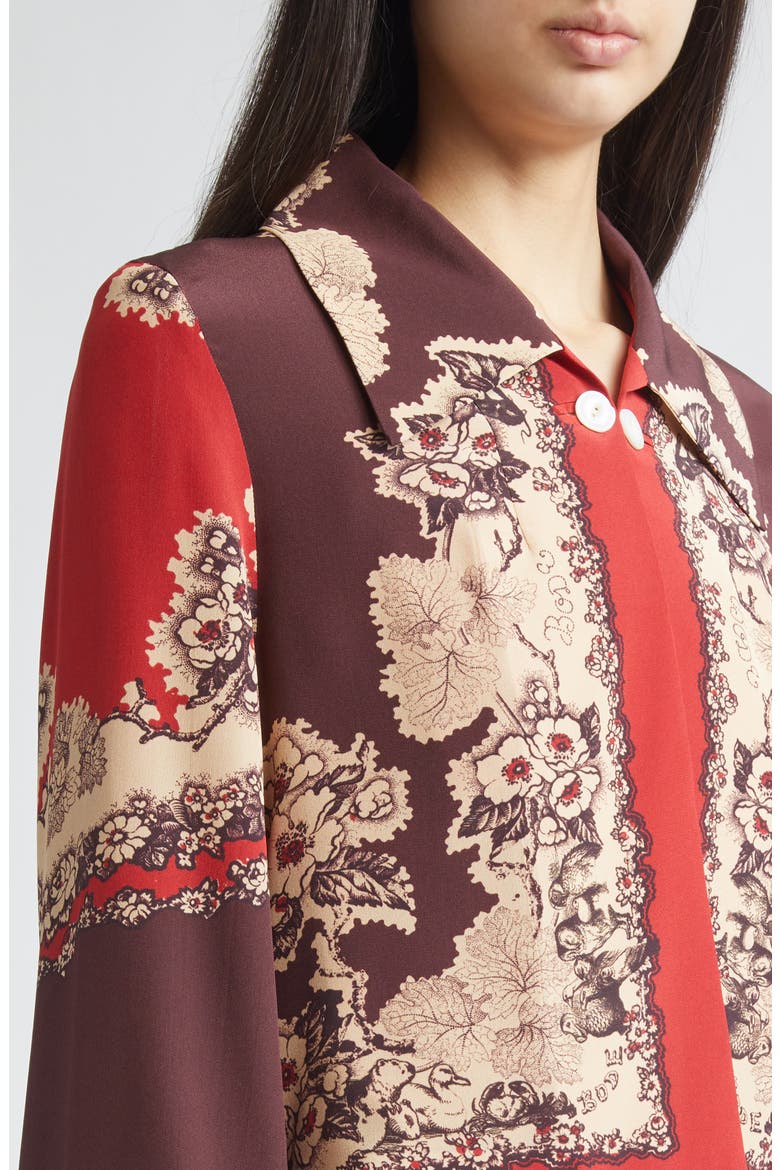 Storybook Silk Jacket, Alternate, color, RED BLACK