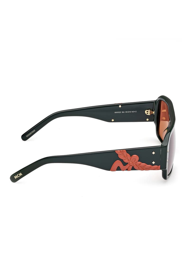 55mm Polarized Navigator Sunglasses, Alternate, color, SHINY DARK GREEN / ROVIEX