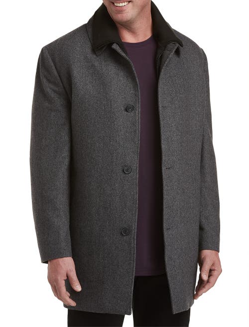 CALVIN KLEIN CALVIN KLEIN HERRINGBONE ZALE OVERCOAT 
