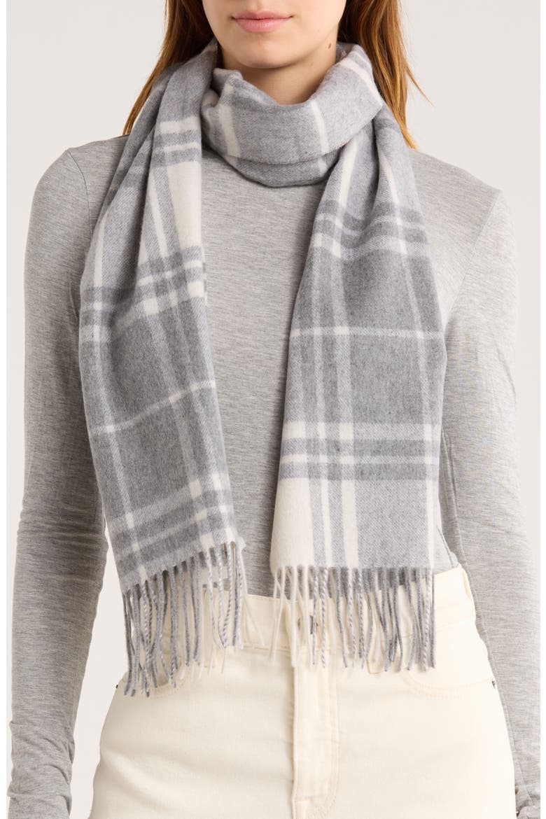 Cashmere Scarf, Main, color, IVORY- GREY
